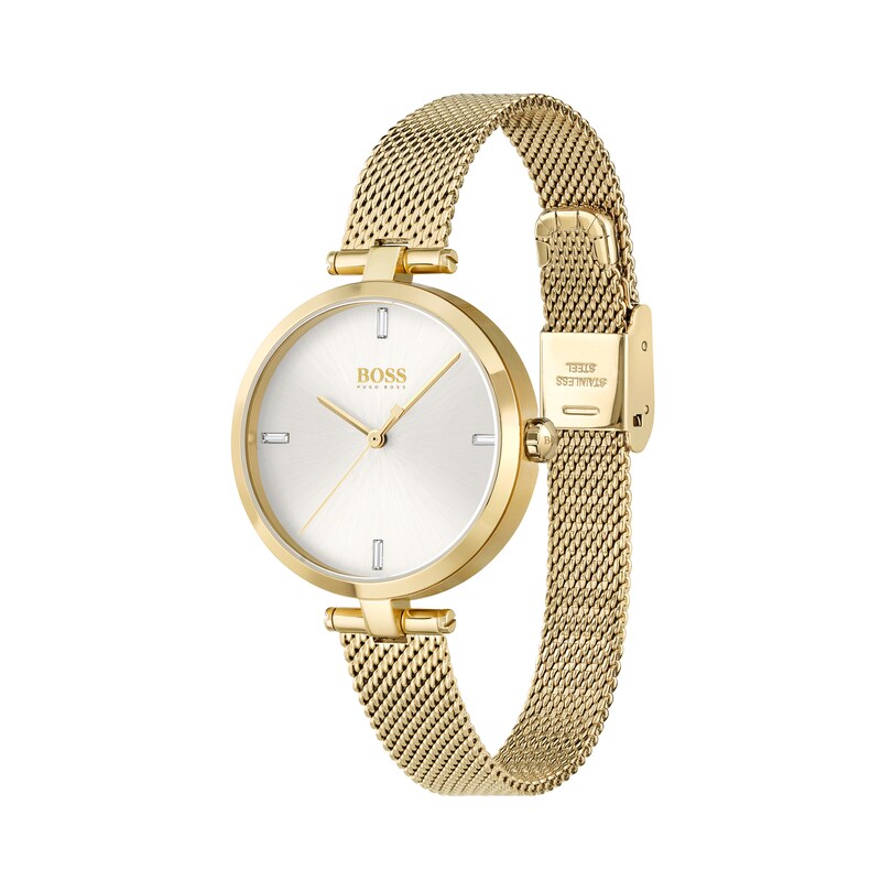 BOSS Majesty Crystal Ladies' Yellow Gold Tone Bracelet Watch