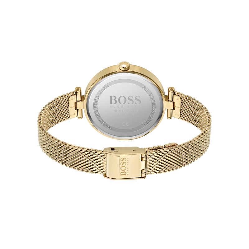 BOSS Majesty Crystal Ladies' Yellow Gold Tone Bracelet Watch