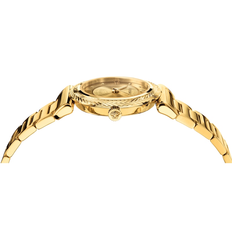 Versace V-Motif Ladies' Yellow Gold-Tone Bracelet Watch