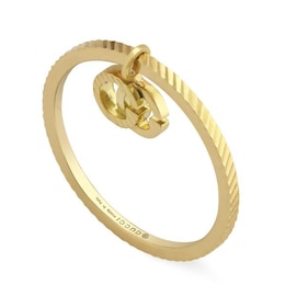 Gucci GG Running 18ct Yellow Gold Charm Ring Size M-N