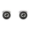 Thumbnail Image 0 of Gucci Interlocking Men's Silver & Onyx Round Cufflinks