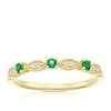 Thumbnail Image 1 of 9ct Yellow Gold Emerald & Diamond Vintage Eternity Ring