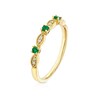 Thumbnail Image 2 of 9ct Yellow Gold Emerald & Diamond Vintage Eternity Ring