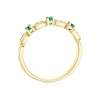Thumbnail Image 3 of 9ct Yellow Gold Emerald & Diamond Vintage Eternity Ring