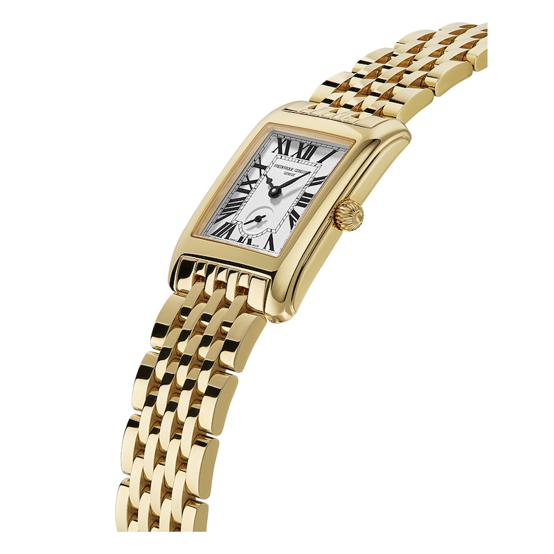 Main Image 2 of Frederique Constant Carree Small Seconds Silver Dial Gold Tone Bracelet Watch