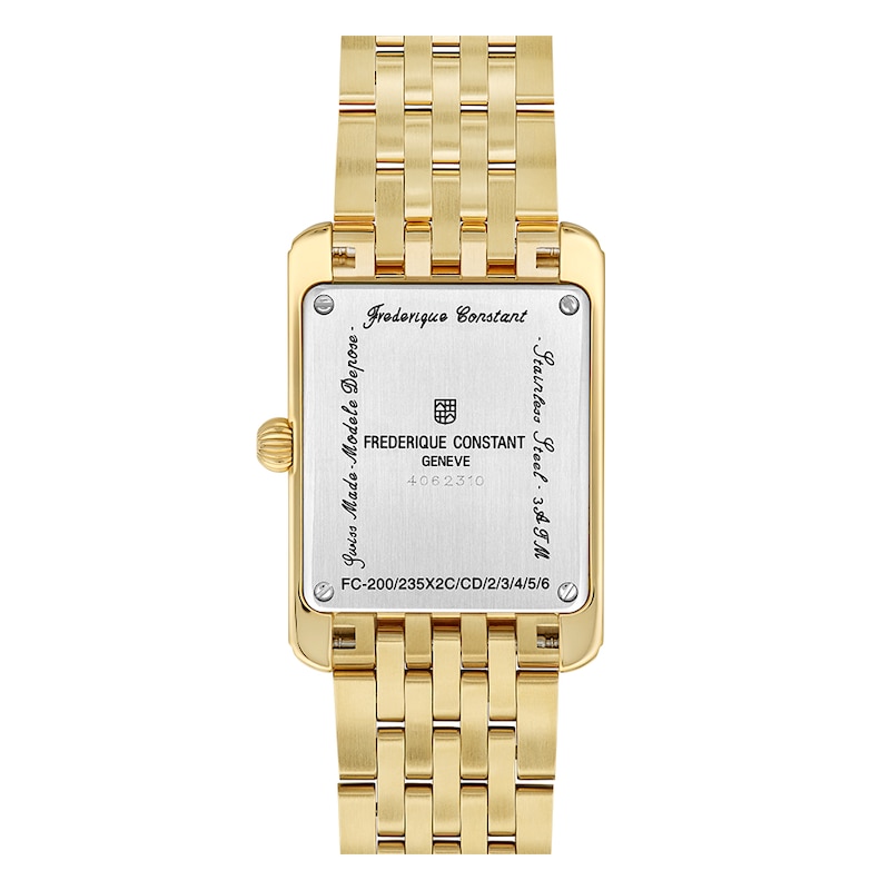 Main Image 3 of Frederique Constant Carree Small Seconds Silver Dial Gold Tone Bracelet Watch