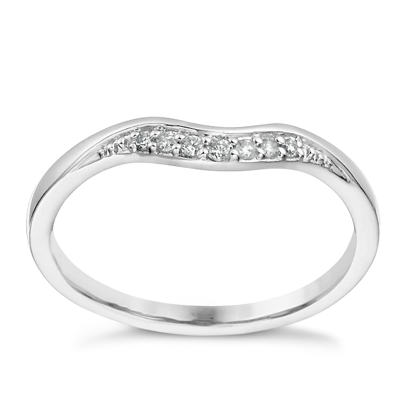 Platinum Diamond Set Shaped Band