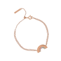 Olivia Burton Rainbow Rose Gold-Tone Bracelet