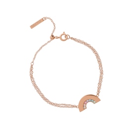 Olivia Burton Rainbow Rose Gold-Tone 7 Inch Bracelet