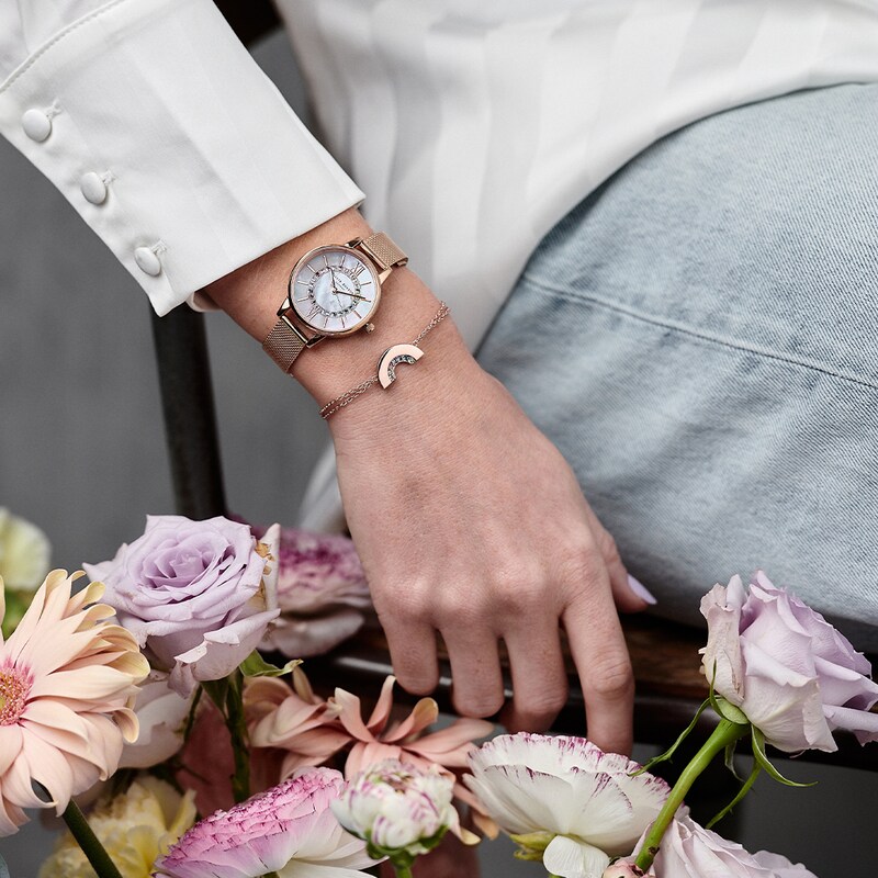 Olivia Burton Rainbow Rose Gold Tone Bracelet
