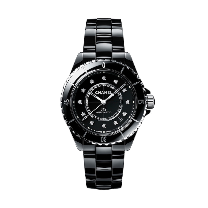 CHANEL J12 Ladies' Diamond Black Ceramic Bracelet Watch