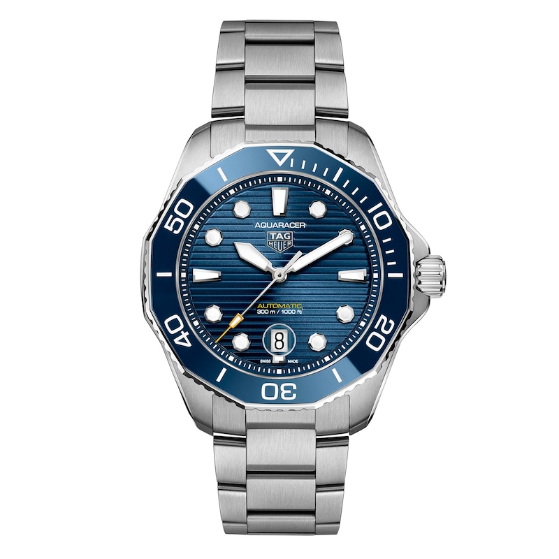 TAG Heuer Aquaracer Professional 300 Stainless Steel Watch with navy blue dial