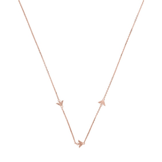 Emporio Armani Rose Gold Tone Logo Necklace