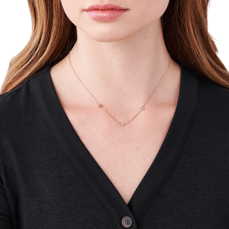 Main Image 2 of Emporio Armani Rose Gold Tone Logo Necklace