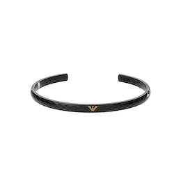 Emporio Armani Men's Black IP Logo Bangle