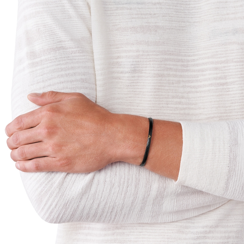 Main Image 2 of Emporio Armani Men's Black IP Logo Bangle