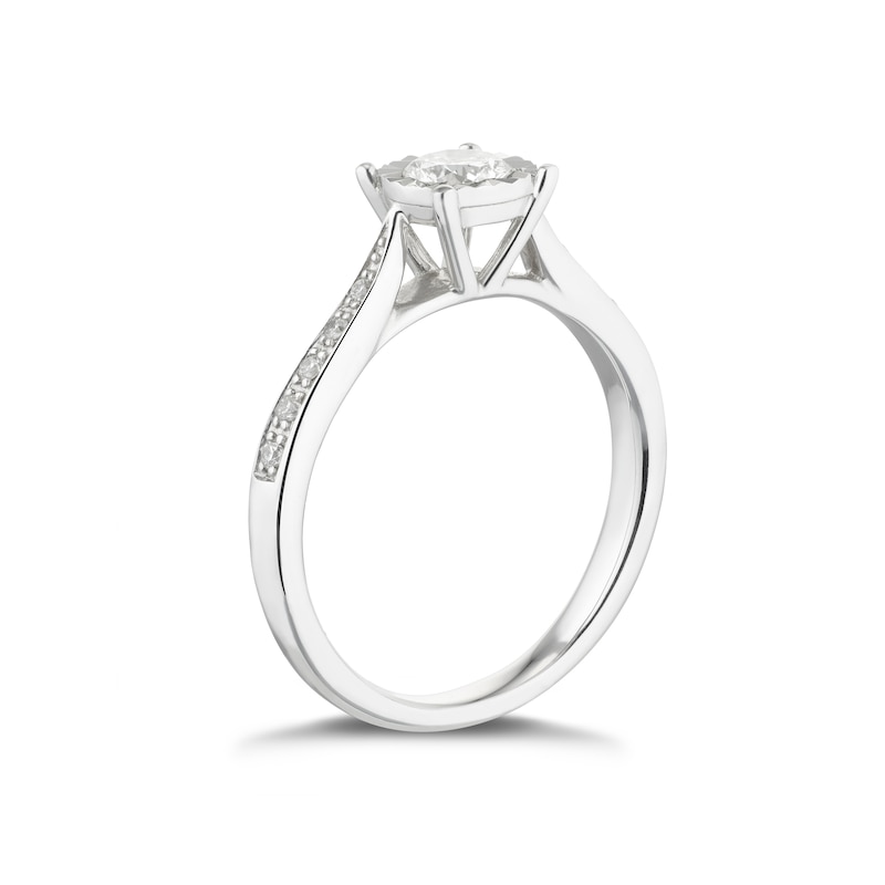 Main Image 2 of 9ct White Gold 0.40ct Total Diamond Illusion Set Ring