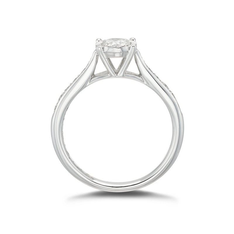 Main Image 3 of 9ct White Gold 0.40ct Total Diamond Illusion Set Ring