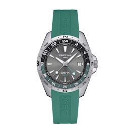 Certina DS-X GMT Stainless Steel & Rubber Strap Watch