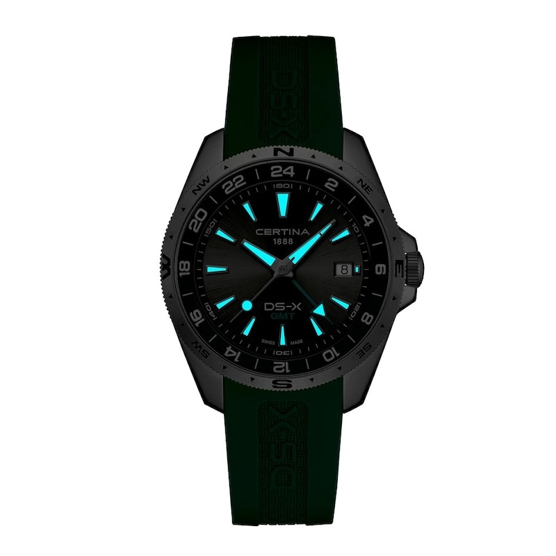 Main Image 3 of Certina DS-X GMT Stainless Steel & Rubber Strap Watch