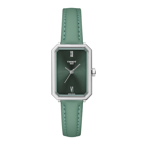Women's Tissot Srv Green Leather Strap Watch