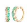 Thumbnail Image 1 of Le Vian 14ct Yellow Gold Costa Smeralda Emerald & 0.30ct Diamond Hoop Earrings