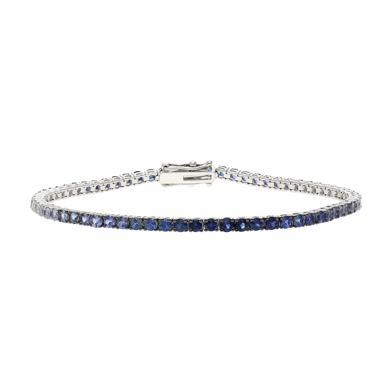 Main Image 1 of Le Vian 14ct White Gold Blue Sapphire Denim Ombré Tennis Bracelet