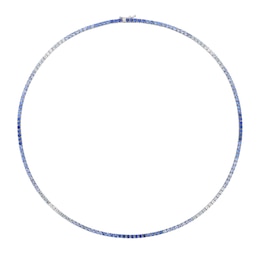 Le Vian 14ct White Gold Blue Sapphire Denim Ombré Tennis Necklace