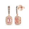 Thumbnail Image 1 of Le Vian 14ct Rose Gold Pink Morganite & 0.30ct Diamond Drop Earrings