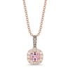 Thumbnail Image 1 of Le Vian 14ct Rose Gold Pink Morganite & 0.30ct Diamond Halo Pendant Necklace