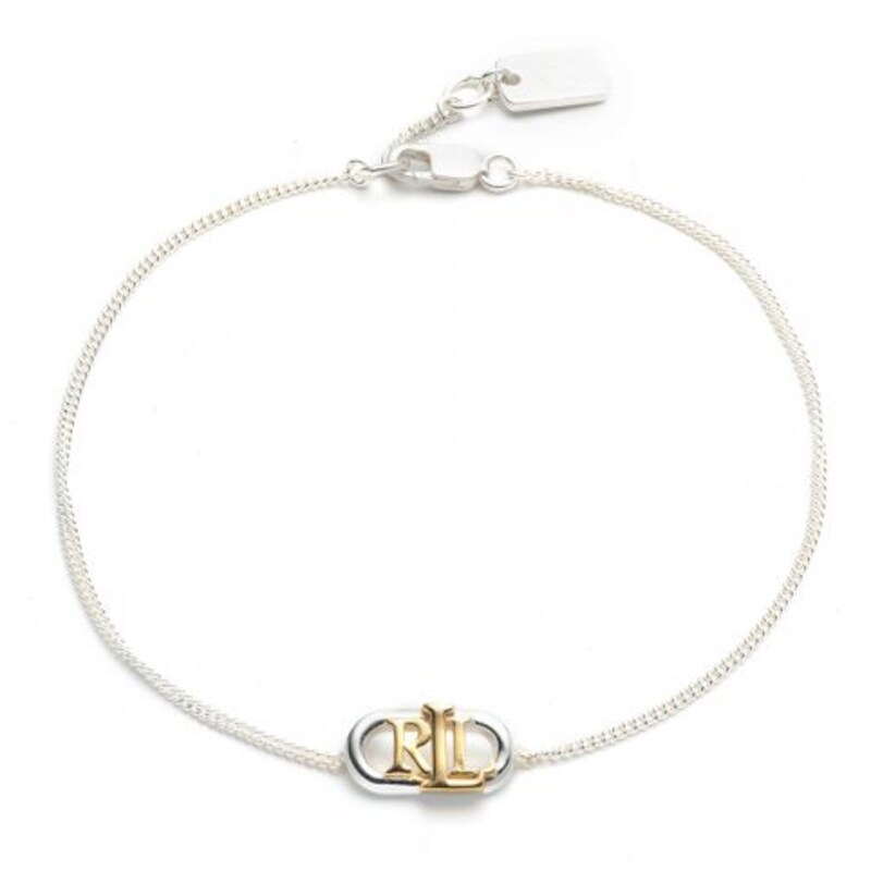 Lauren Ralph Lauren Two-Tone 7 Inch Logo Bracelet