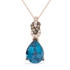 Thumbnail Image 1 of Le Vian 14ct Rose Gold Deep Sea Blue Topaz & 0.10ct Diamond Pendant Necklace