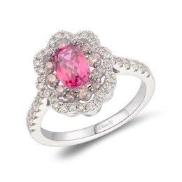 Le Vian Platinum Passion Fruit Tourmaline & 0.60ct Diamond Halo Ring