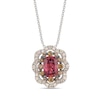 Thumbnail Image 1 of Le Vian Platinum Passion Fruit Tourmaline & 0.40ct Diamond Halo Necklace