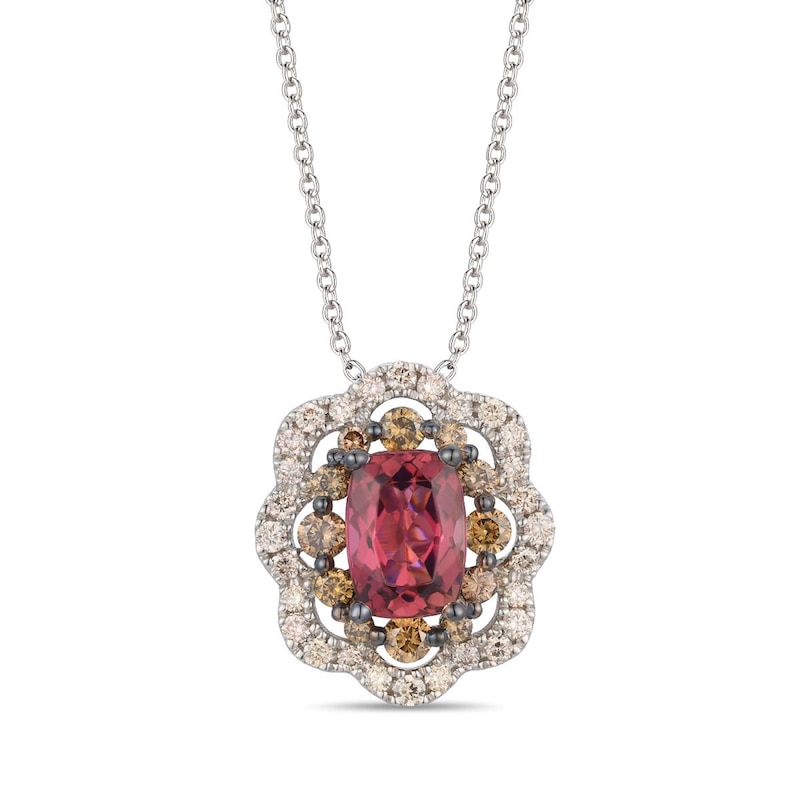 Main Image 1 of Le Vian Platinum Passion Fruit Tourmaline & 0.40ct Diamond Halo Necklace