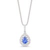 Thumbnail Image 1 of Le Vian Platinum Blueberry Sapphire & 0.40ct Diamond Halo Pendant