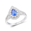 Thumbnail Image 1 of Le Vian Platinum Blueberry Sapphire & 0.50ct Diamond Halo Ring