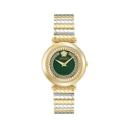 Versace Delphinus Women’s Green Dial & Two Tone Bracelet Watch