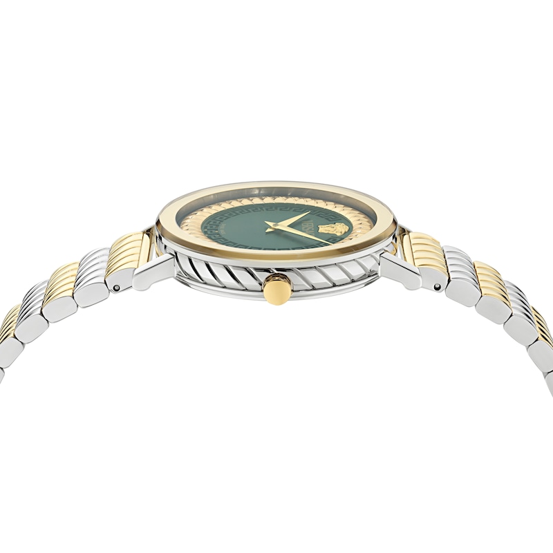 Main Image 2 of Versace Delphinus Women’s Green Dial & Two Tone Bracelet Watch
