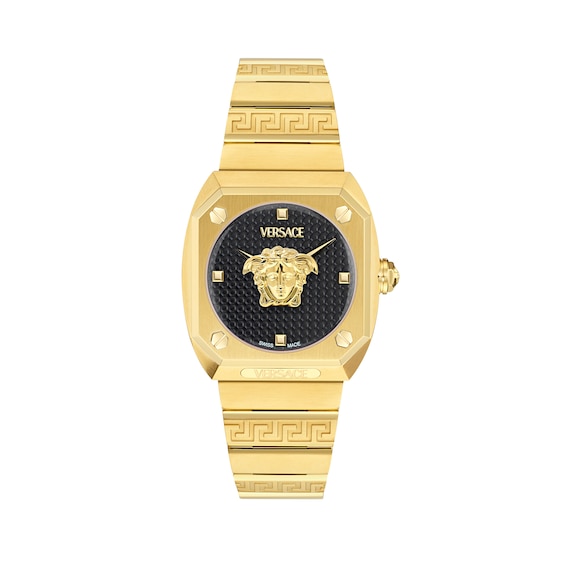 Women's Versace Antares Black Dial & Gold Tone Bracelet Watch