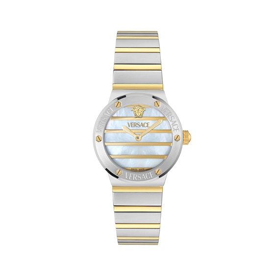 Men's Versace Greca Logo Two Tone Bracelet Watch