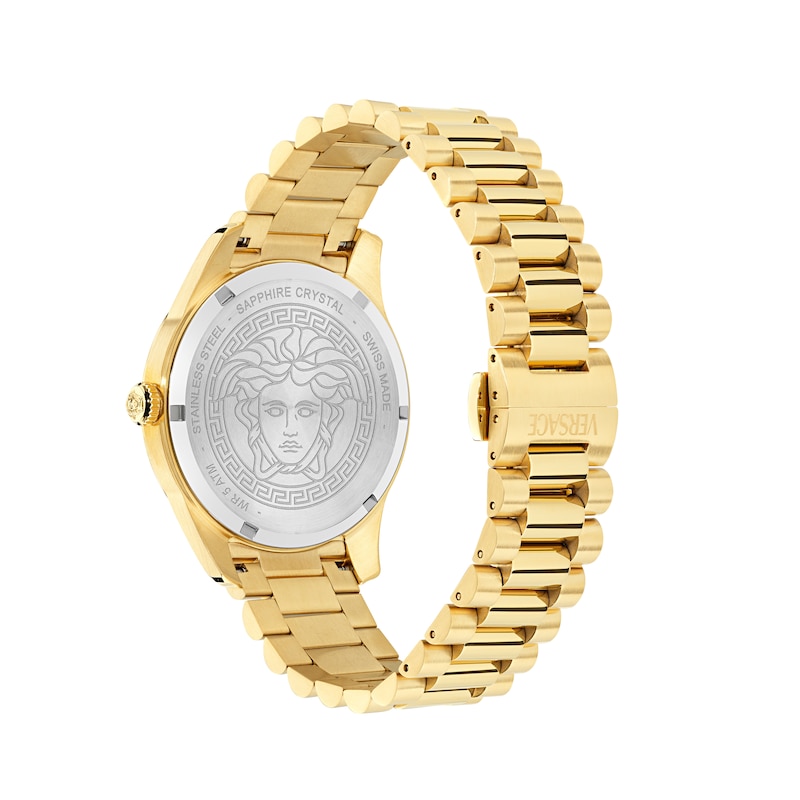 Main Image 3 of Versace Men's Gold Sunray Dial Medusa Gold Tone Stainless Steel Bracelet Watch