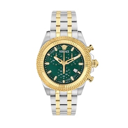 Versace Fornax Green Dial Two Tone Stainless Steel Bracelet Watch