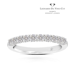 Leonardo Da Vinci Cut Platinum Claw Set Eternity 0.50ct Diamond Ring