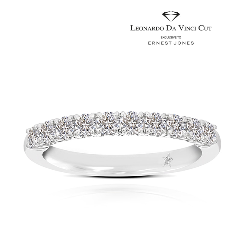 Main Image 1 of Leonardo Da Vinci Cut Platinum Claw Set Eternity 0.50ct Diamond Ring