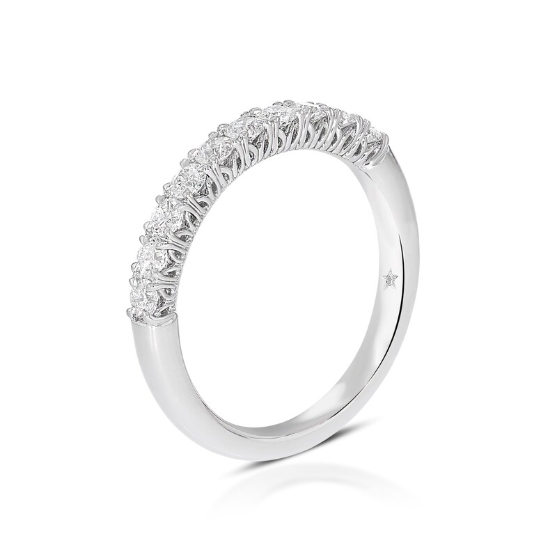 Main Image 2 of Leonardo Da Vinci Cut Platinum Claw Set Eternity 0.50ct Diamond Ring
