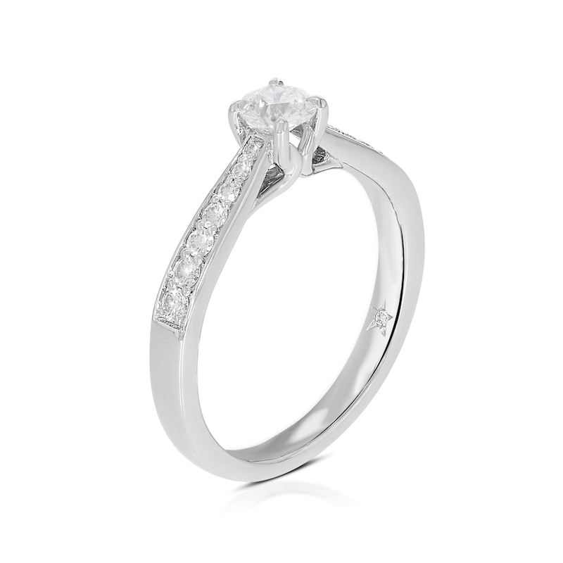 Main Image 2 of Engagement Ring Leonardo Da Vinci Cut Platinum Solitaire 0.50ct Diamond Ring