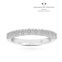 Leonardo Da Vinci Cut Platinum Claw Set Eternity 0.70ct Diamond Ring