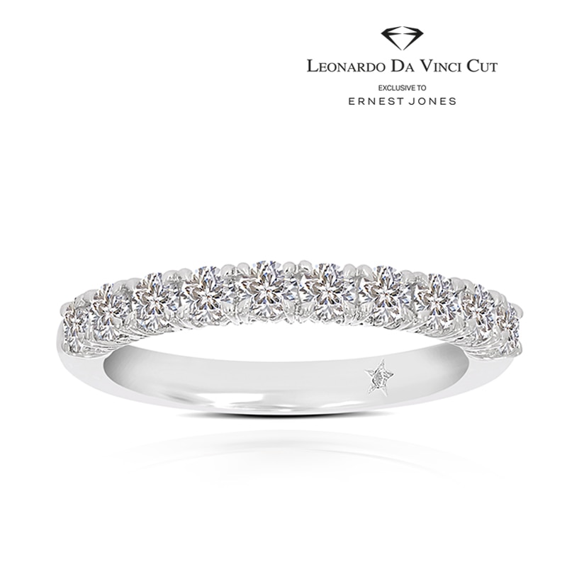 Main Image 1 of Leonardo Da Vinci Cut Platinum Claw Set Eternity 0.70ct Diamond Ring