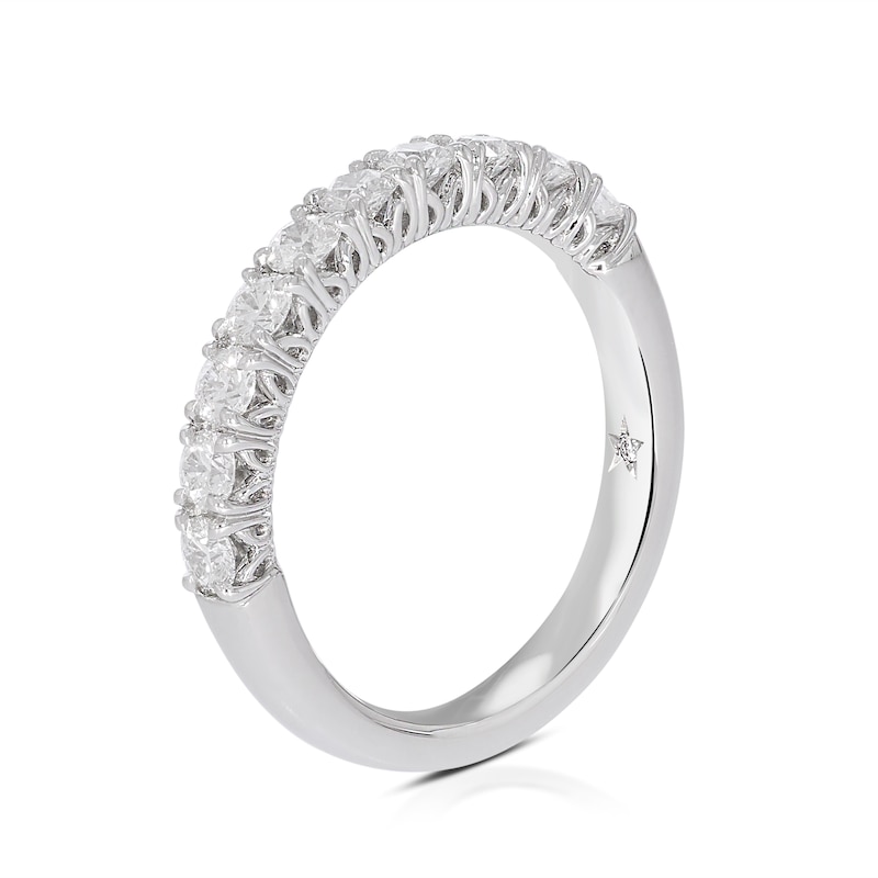 Main Image 2 of Leonardo Da Vinci Cut Platinum Claw Set Eternity 0.70ct Diamond Ring